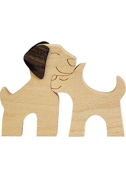 Köpek Evcil Hayvan Sever Ev Dekoru, Ahşap Ofis Köpek Yavrusu Figürü, G01 (Yurt Dışından)