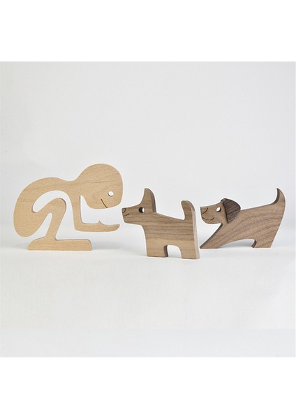 Köpek Evcil Hayvan Sever Ev Dekoru, Ahşap Ofis Köpek Yavrusu Figürü, G01 (Yurt Dışından) modelleri