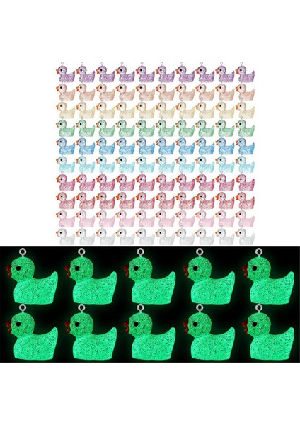 Aydınlık Mini Reçine Ördek Charms Küçük Ördekler Dıy Zincir Kolye 100 Adet (Yurt Dışından)