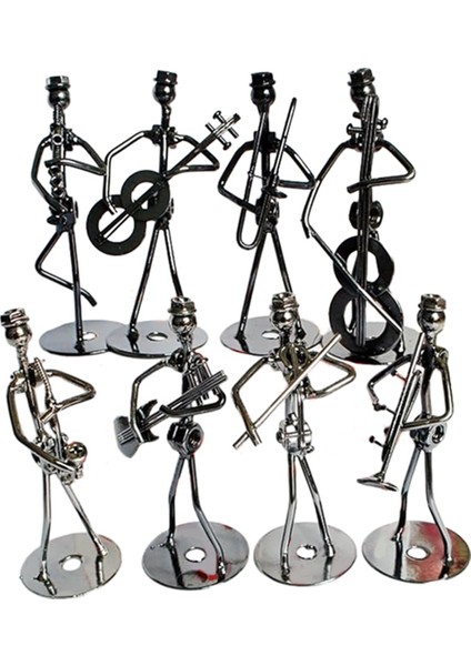 Küçük Demir Sanat Müzisyeni - Müzik Grubu El Sanatları Ev Dekoru, 8 Parça (Yurt Dışından) indirimleri