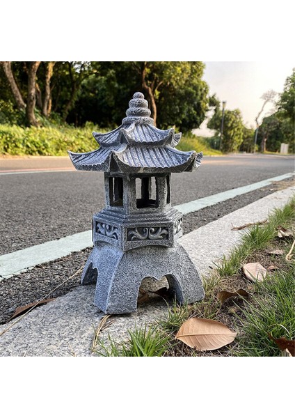 Bahçe Aksesuarı Süsü Güneş Enerjili Pagoda Fener Bahçe Dekoru, C (Yurt Dışından)