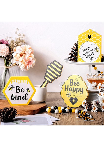 4 Adet/takım Mini Ahşap Heykeller Masaüstü Dekoru Arılar Günü Malzemeleri B (Yurt Dışından) fırsatları