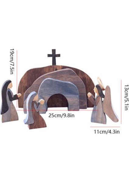 Isa Heykeli Dekorasyonu Ahşap Doğum Heykeli Seti Paskalya El Sanatları (Yurt Dışından) fırsatları