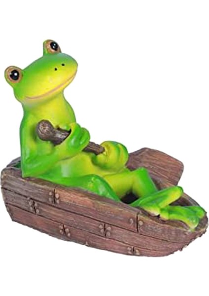 Kurbağa Heykeli Bahçesi - Reçine Bankta Mutlu Kurbağalar Figürleri (Yurt Dışından)