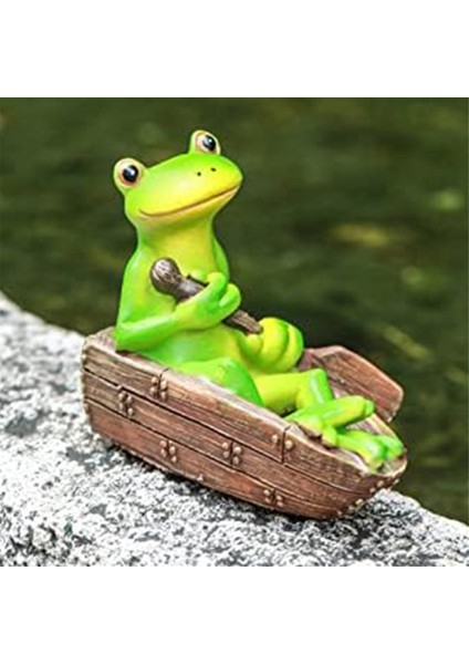 Kurbağa Heykeli Bahçesi - Reçine Bankta Mutlu Kurbağalar Figürleri (Yurt Dışından) modelleri