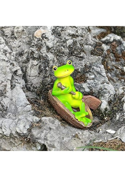 Kurbağa Heykeli Bahçesi - Reçine Bankta Mutlu Kurbağalar Figürleri (Yurt Dışından) fırsatları