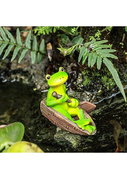 Kurbağa Heykeli Bahçesi - Reçine Bankta Mutlu Kurbağalar Figürleri (Yurt Dışından) indirimleri