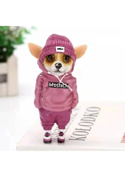 Ayakta Duran Köpek Heykeli Kişileştirme Chihuahua Sharpei Köpek Figürleri (Yurt Dışından)