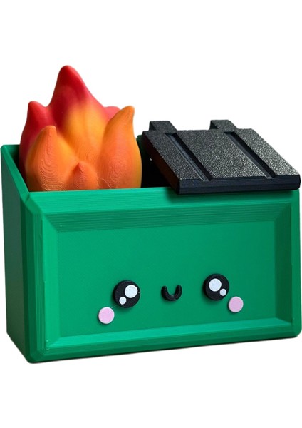 3D Baskılı Çöp Kovası Yangını Masaüstü Figürü Eğlenceli Aksesuar C (Yurt Dışından)