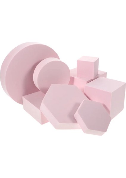 8 Adet Kozmetik Fotoğraf Arkaplan Aksesuarları Geometri Kare Dekor, Pembe (Yurt Dışından)