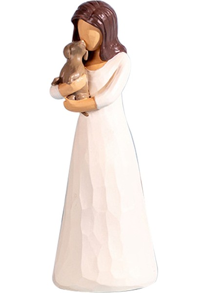 Reçine Heykel Evcil Hayvan Tutuyor, Aile Hediyesi Heykelleri Köpek (Yurt Dışından)