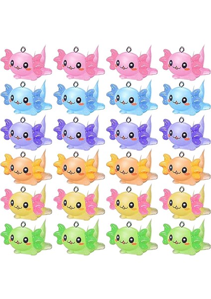 24 Adet Hayvan Tılsımları Axolotl Reçine Tılsımları Takı Yapımı Için Küçük (Yurt Dışından)