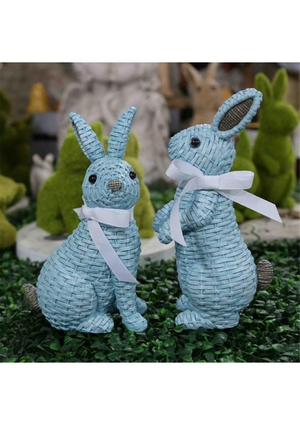 Simülasyon Tavşan Figürü Paskalya Masa Üstü Dekor El Sanatları Süslemesi Mavi-B (Yurt Dışından) fiyatları