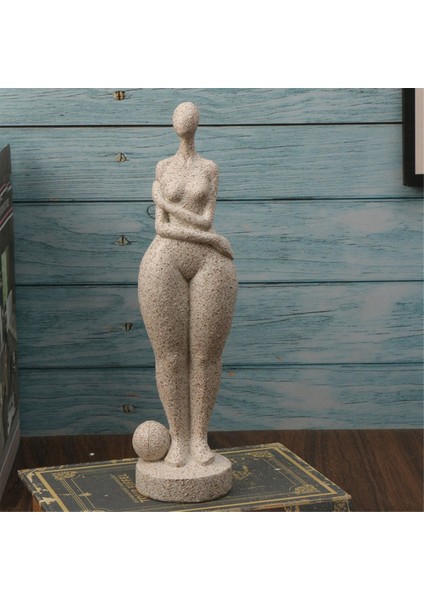 Soyut Reçine Tombul Kadın Heykeli Sanat Masa Üstü Dekorasyonları,oturun (Yurt Dışından)
