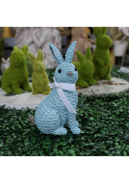 Simülasyon Tavşan Figürü Paskalya Masa Üstü Dekor El Sanatları Süslemesi Mavi-B (Yurt Dışından) fırsatları