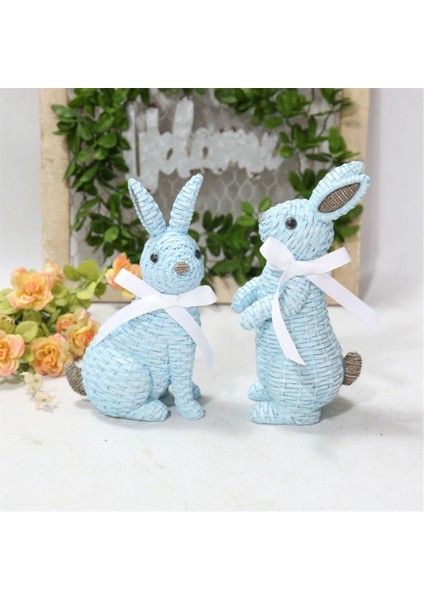 Simülasyon Tavşan Figürü Paskalya Masa Üstü Dekor El Sanatları Süslemesi Mavi-B (Yurt Dışından) indirimleri