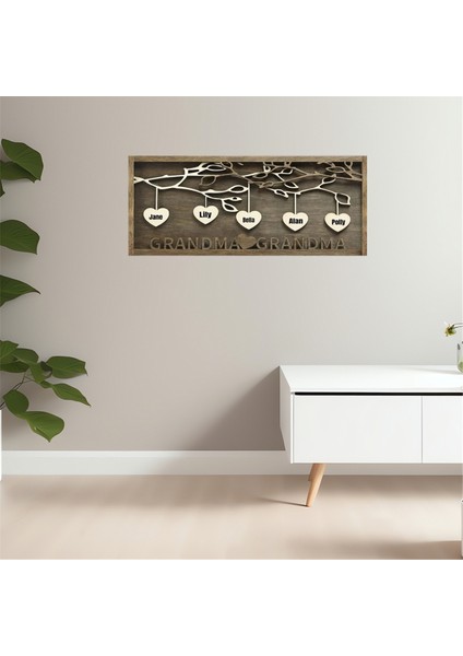 Anne Için Kişiselleştirilmiş Aile Işareti Özel Ahşap Ağaç Çerçevesi E (Yurt Dışından) fiyatları