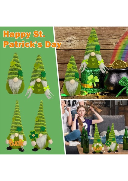 Azizler Günü Leprechaun Peluş Dekor Irlandalı Doldurulmuş Cüce Bebek-B (Yurt Dışından) fırsatları