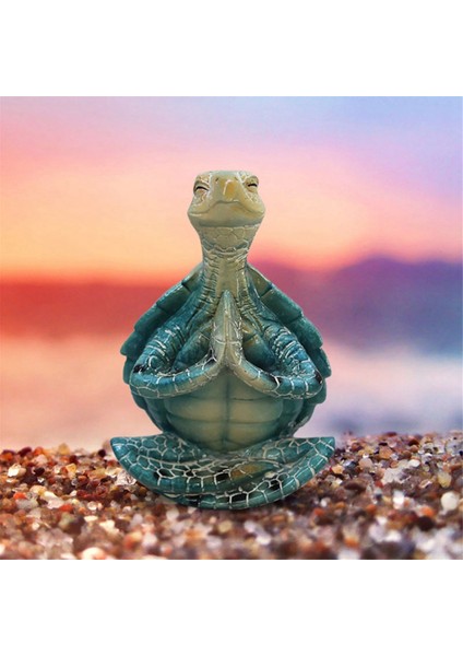 Deniz Kaplumbağası Heykelciği Huzur Meditasyonu Yapan Deniz Kaplumbağası Heykeli (Yurt Dışından)