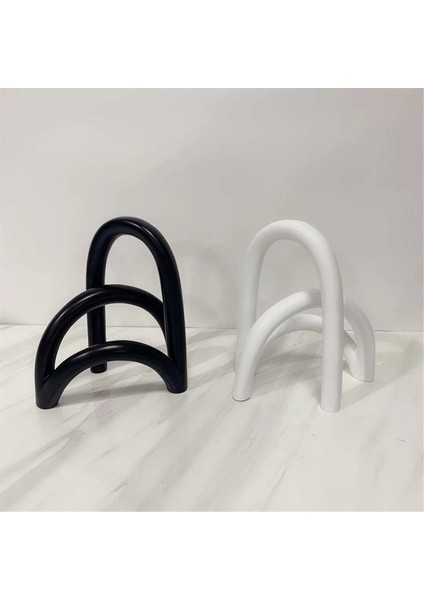 Modern Minimalist Geometrik Sanat Çizgi Yay Dekor Reçine El Sanatları -Siyah (Yurt Dışından)