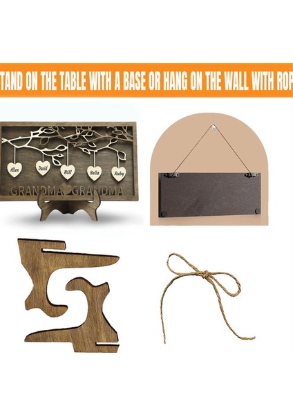 Anne Için Kişiselleştirilmiş Aile Işareti Özel Ahşap Ağaç Çerçevesi E (Yurt Dışından) indirimleri