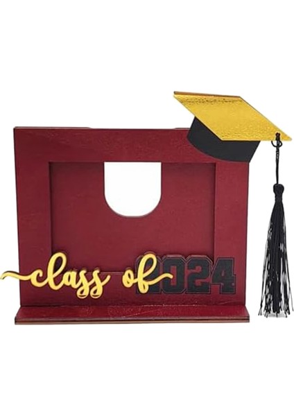 Ahşap Süsler Fotoğraf Çerçevesi Tatil Mezuniyet Hatıra Kırmızı (Yurt Dışından)