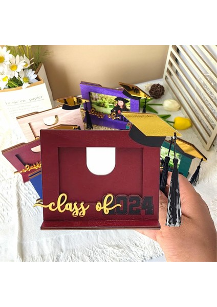 Ahşap Süsler Fotoğraf Çerçevesi Tatil Mezuniyet Hatıra Kırmızı (Yurt Dışından) fiyatları