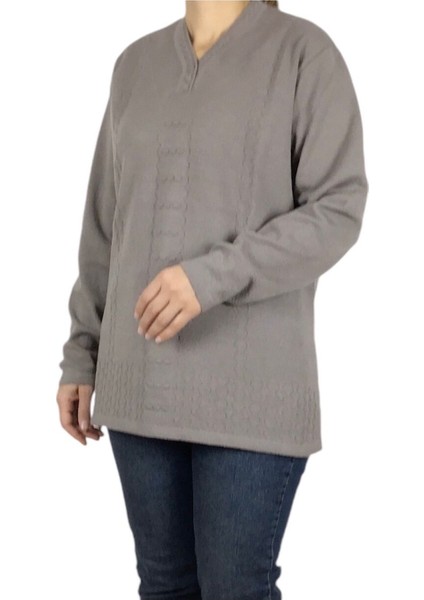 Kadın Vyaka Kapalı Üç Düğmelı Kalın Kışlık Anne Bluz fiyatları