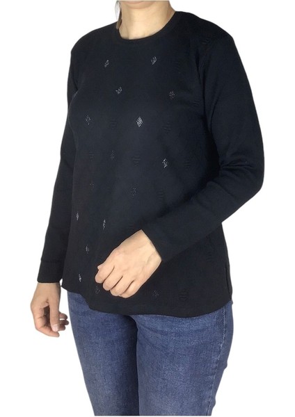 Kadın Mimoza Önü Taşlı Büyük Beden Anne Bluz fiyatları