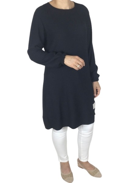 Kadın Bürüncük Kumaş Kolları Lastikli Etek Ucu Bantlı Ince Tunik fiyatları