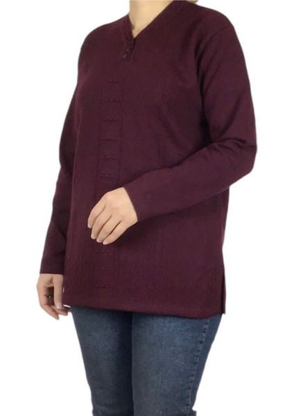 Kadın Vyaka Kapalı Üç Düğmelı Kalın Kışlık Anne Bluz fiyatları