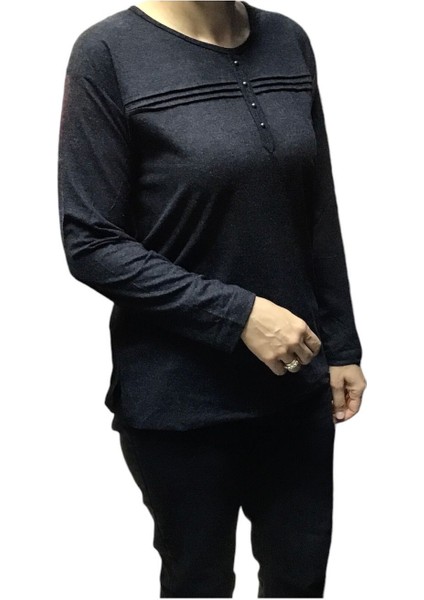 Kadın Yün Viskon Mevsimlik Sade Anne Bluz modelleri