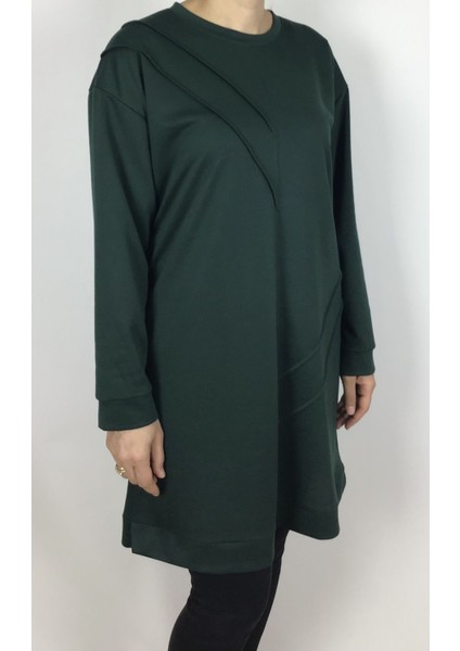 Iki Iplik Kolları ve Etek Ucu Bantlı Mevsimlik Tunik modelleri