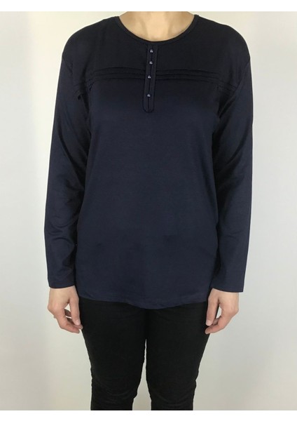 Likralı Turlu Viskon Dikiş Detaylı Penye Bluz