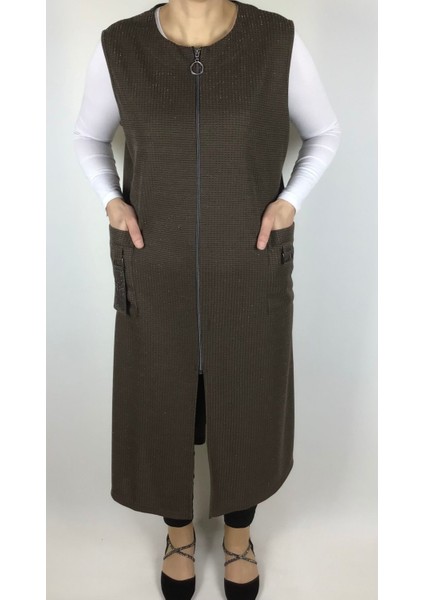 Simli Yazlık Üstten Cepli Spor Yelek