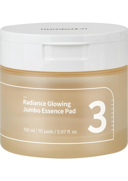 No.3 Radiance Glowing Jumbo Essence Pad - Canlandırıcı, Besleyici, Aydınlatıcı Tonik Ped 150ml