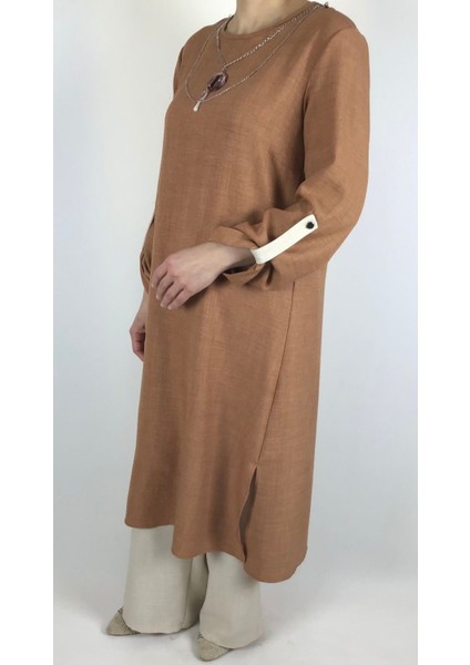 Keten Ayrobin Kolye Detaylı Kol Katlanabilir Pantolon Beli Lastikli Takım fiyatları