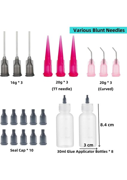 8 Adet Hassas Uçlu Aplikatör Şişesi Boya Kıvırma El Sanatları Için 30ML (Yurt Dışından)