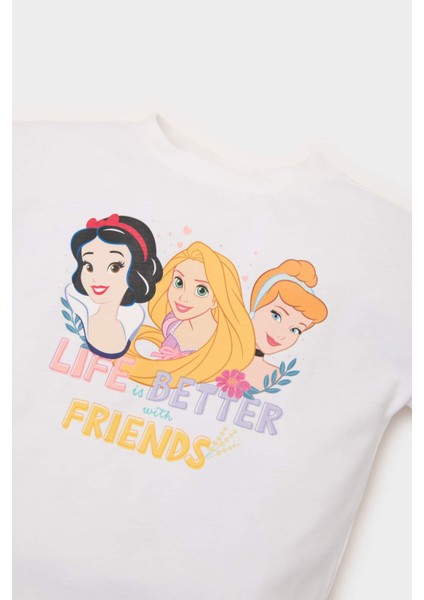 Kız Bebek Disney Prenses Bisiklet Yaka Kısa Kollu Tişört E4871A525SM fiyatları