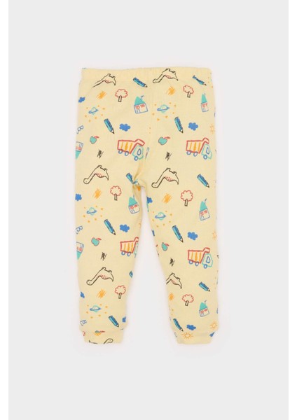 Erkek Bebek Pijama Takımı Araç Baskılı Uzun Kollu Waffle Üst Beli Lastikli Uzun Alt E0751A525SP