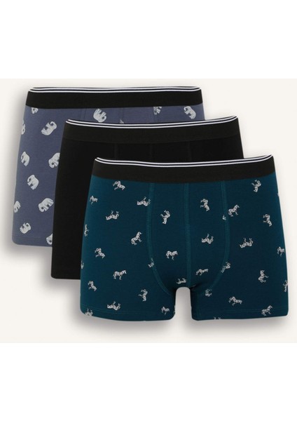 Regular Fit Hayvan Baskılı 3'lü Boxer E2930AX25SP