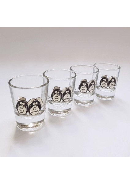 Penguen Çift 12'li Shot Bardağı