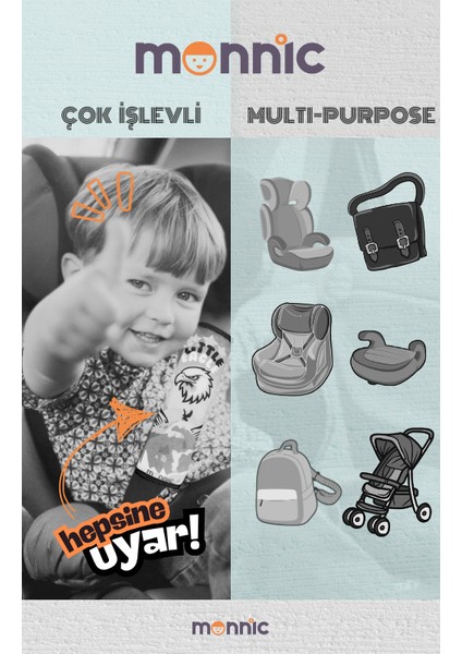 Emniyet Kemer Kılıfı Pedi – Çocuklar İçin Yumuşak, Renkli, Konforlu Sünger Dolgulu | Monnic Araba Emniyet Kemeri Kılıfı 1 Adet Küçük Aslan fırsatları