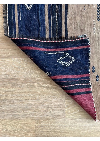 84 x 118 cm El Yapımı Yün Kilim, Çizgili Pıtrak Desenli Vintage Bohem Kilim, Eşsiz Dekoratif Kilim indirimleri