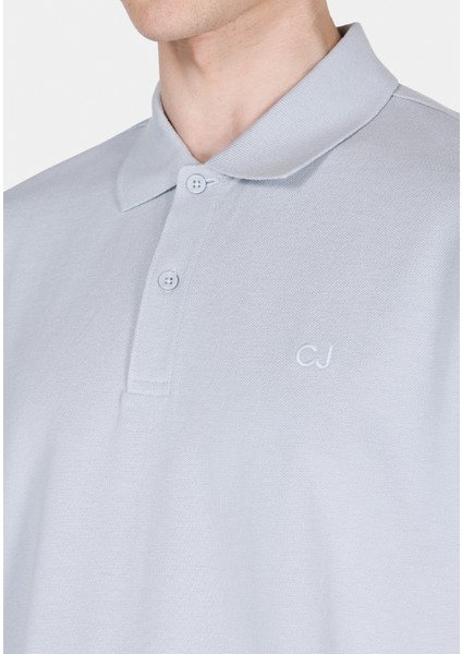 Regular Fit Polo Yaka Düz Erkek Mavi Kısa Kol Tişört CL1073960 fırsatları