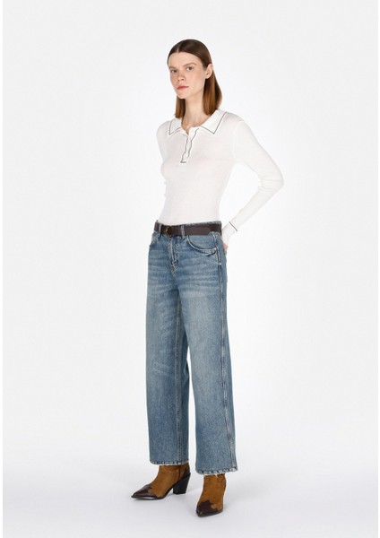 970 Berry Regular Fit Kadın Mavi Jean Pantolon CL1074522