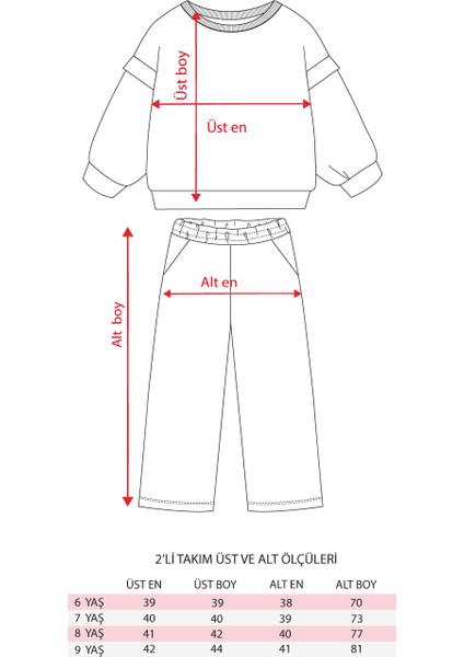 Kız Çocuk Baskılı Oversize Kışlık Eşofman Takımı