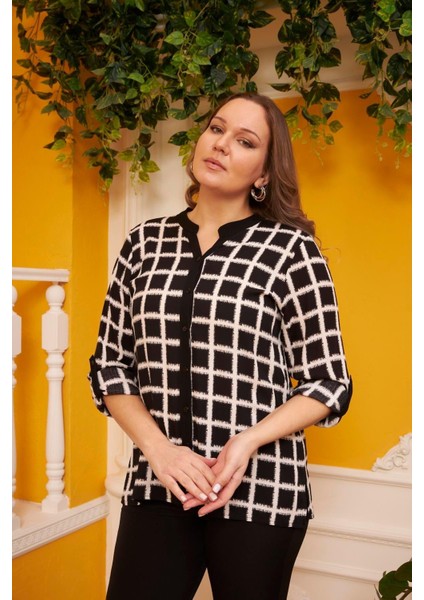 Şıklığın Anahtarı: Hakim Yaka Siyah Kareli Gömlek Büyük Beden fiyatları