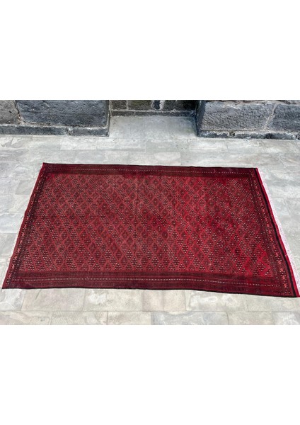 188X337 cm Büyük Kırmızı Tonlu Türk Kilimi, Şık Desenli El Dokuma Vintage Halı, Bohem Ev Dekoru Yün Kilim