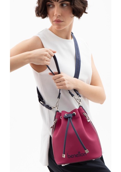 Unıted Colors Of Benetton Kadın Omuz Kol Çantası BNT 1595 - Mürdüm-Lacivert fiyatları